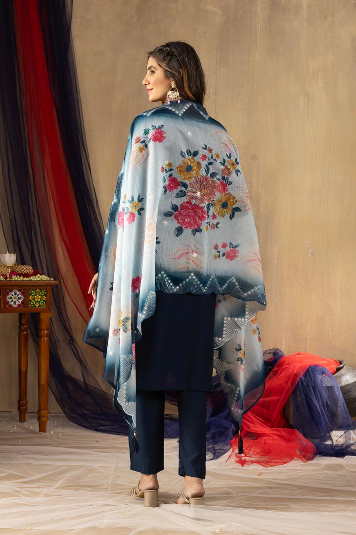 Premium Embroidered Kurti Set with Printed Dupatta | Elegant Ethnic Wear for Women | AAVERA